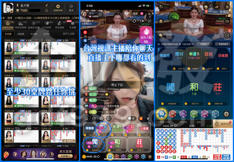 DG百家樂有視訊主播可以她下注唷