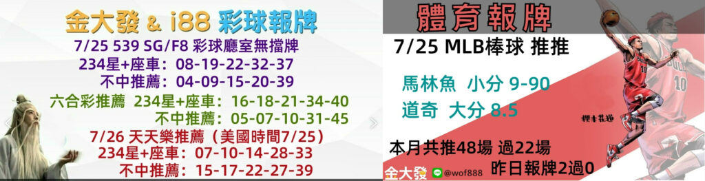 539獨支報牌、玩運彩-2024年7月勝率表-金大發娛樂城 13 444