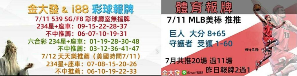 539獨支報牌、玩運彩-2024年7月勝率表-金大發娛樂城 34 彩球報牌&運彩報牌