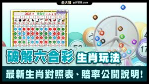 破解六合彩生肖玩法，最新生肖對照表、賠率公開說明！