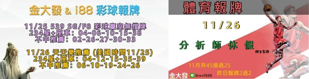 539免費報牌、運彩討論區-2024年11月勝率表-金大發娛樂城 6 11255555