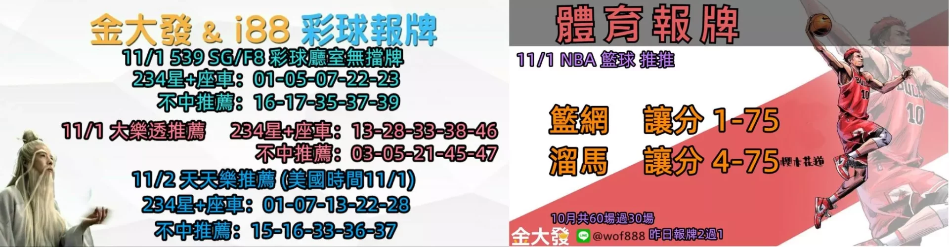 539免費報牌、運彩討論區-2024年11月勝率表-金大發娛樂城 32 彩球報牌&運彩報牌