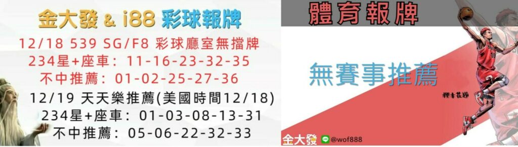 539免費報牌、運彩討論區-2024年12月勝率表-金大發娛樂城 16 1218