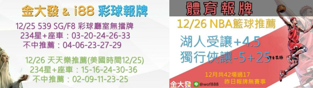 539免費報牌、運彩討論區-2024年12月勝率表-金大發娛樂城 9 1225