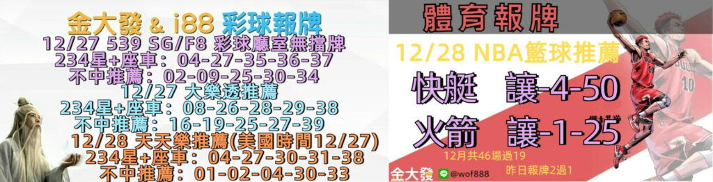 539免費報牌、運彩討論區-2024年12月勝率表-金大發娛樂城 7 1227 合