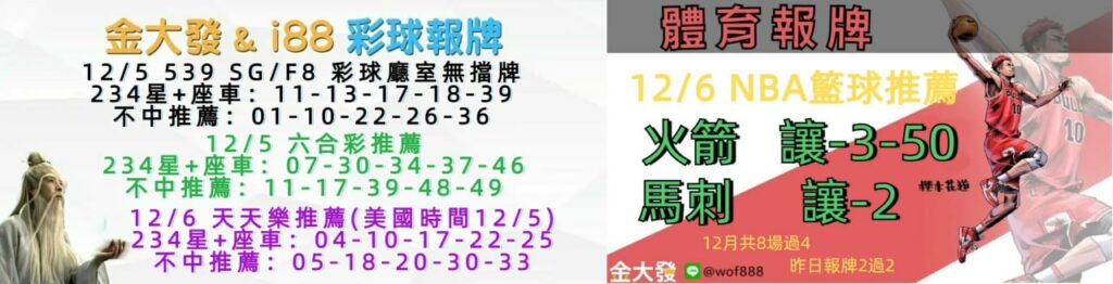 539免費報牌、運彩討論區-2024年12月勝率表-金大發娛樂城 29 photo 2024 12 06 14 14 31