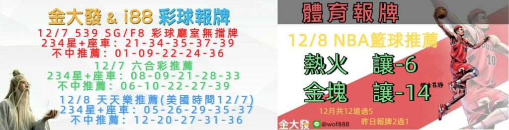 539免費報牌、運彩討論區-2024年12月勝率表-金大發娛樂城 27 photo 2024 12 08 15 17 08