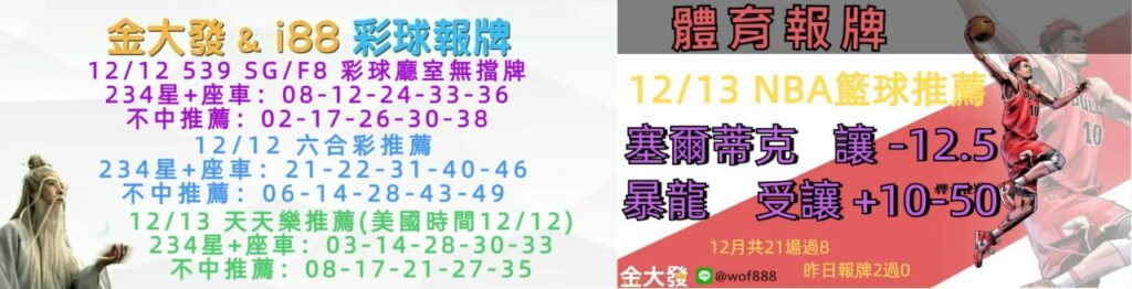539免費報牌、運彩討論區-2024年12月勝率表-金大發娛樂城 22 photo 2024 12 12 15 28 12