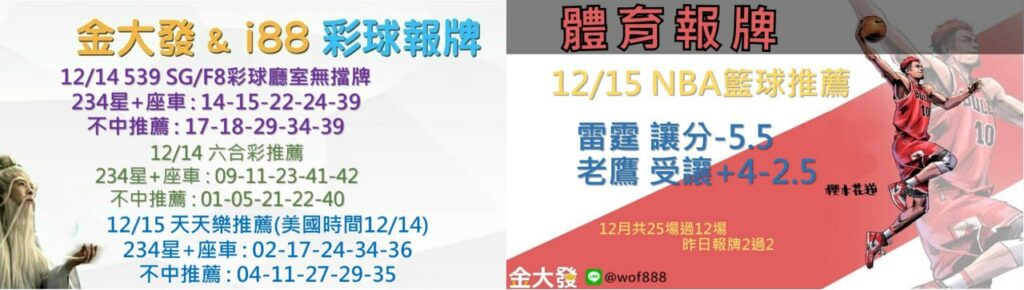 539免費報牌、運彩討論區-2024年12月勝率表-金大發娛樂城 20 photo 2024 12 15 14 38 19
