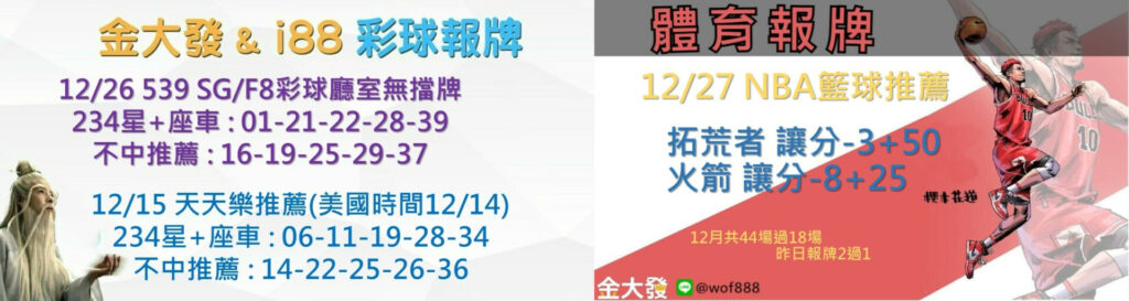 539免費報牌、運彩討論區-2024年12月勝率表-金大發娛樂城 8 下载121212