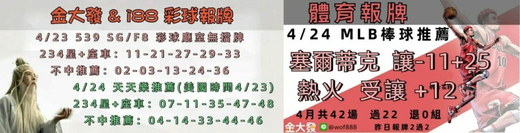 539免費報牌、運彩討論區-2025年4月勝率表-金大發娛樂城 6 23 1