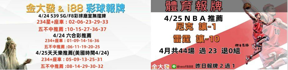 539免費報牌、運彩討論區-2025年4月勝率表-金大發娛樂城 5 photo 2025 04 24 17 01 27