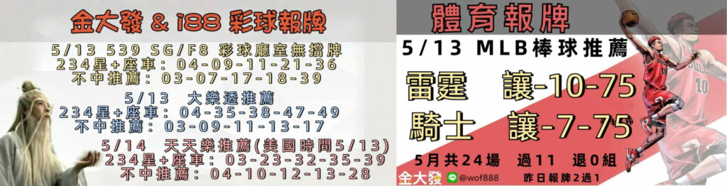 539免費報牌、運彩討論區-2025年5月勝率表-金大發娛樂城 21 0513 合
