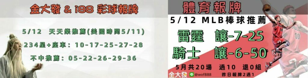 539免費報牌、運彩討論區-2025年5月勝率表-金大發娛樂城 23 photo 2025 05 12 15 22 36
