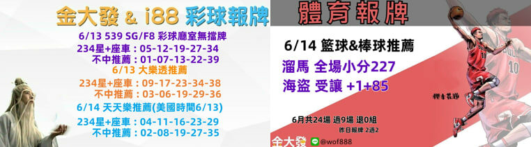 539免費報牌、運彩討論區-2025年6月勝率表-金大發娛樂城 20 6131313