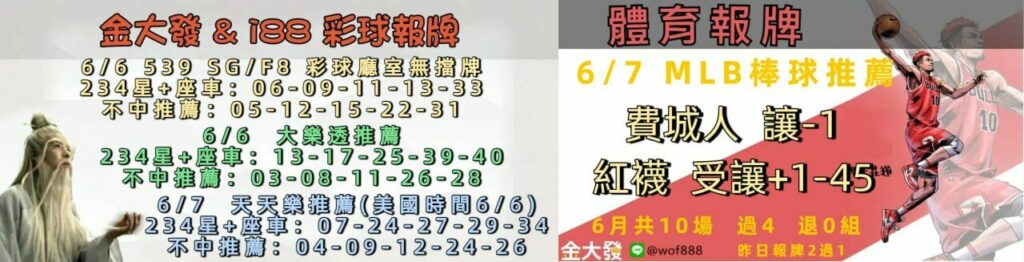 539免費報牌、運彩討論區-2025年6月勝率表-金大發娛樂城 27 66666666