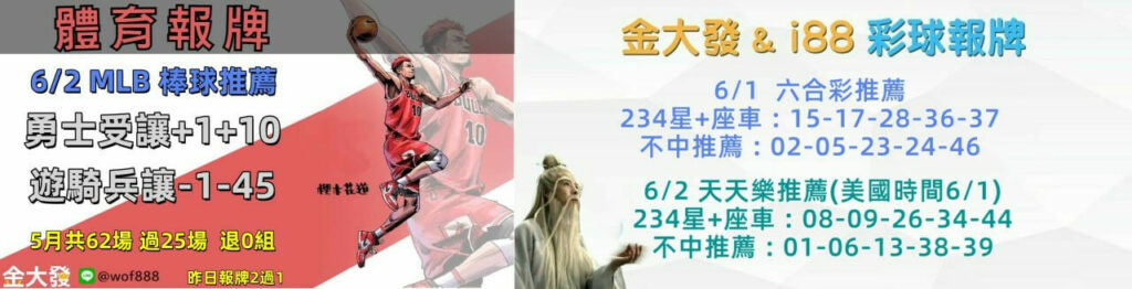 539免費報牌、運彩討論區-2025年6月勝率表-金大發娛樂城 32 image 2