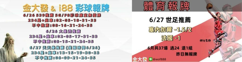 539免費報牌、運彩討論區-2026年6月勝率表-金大發娛樂城 7 photo 2026 06 26 15 19 48